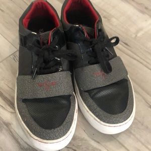Creative recreation sneakers grey black and red